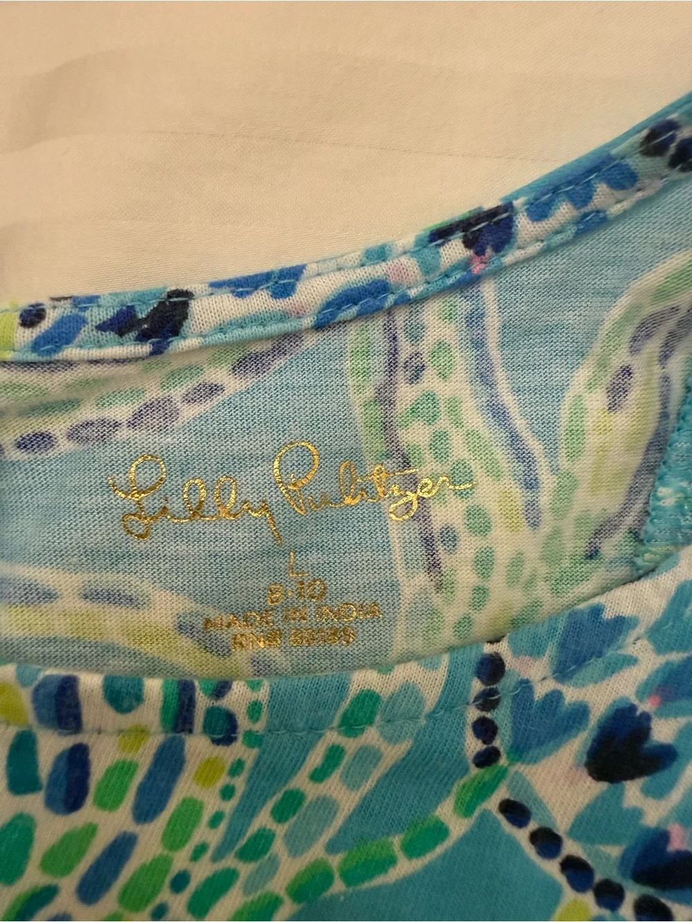 Lilly Pulitzer Blue Tropical Print Ruffle Romper Size 8/10 Girls